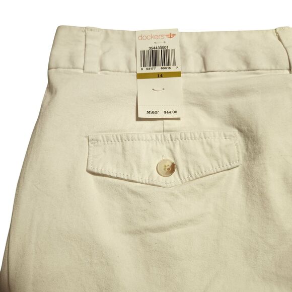 Dockers Walking Shorts White Chino Womens Size 14 - Picture 4 of 7